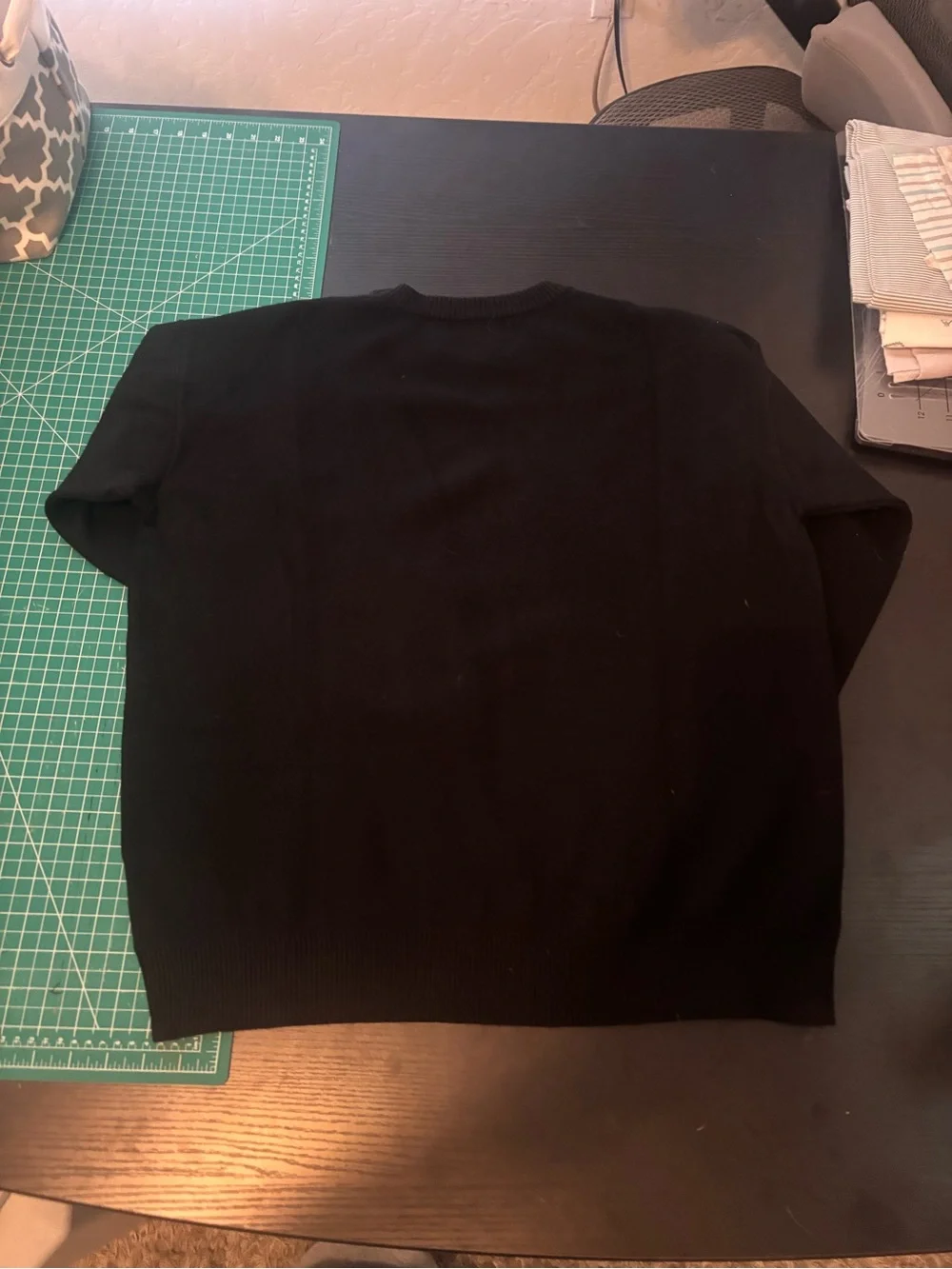 Urban Weekend Men black crewneck sweatshirt with white cursive text reading 'God